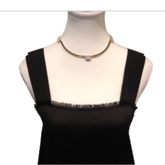 J. Crew Gold Tone with White/Translucent Resin Necklace - Picture 2 of 7